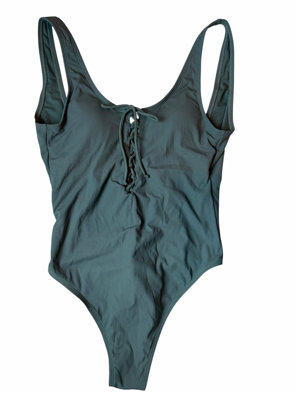 XHILARATION Women's Lace-Up One-Piece Swimsuit M